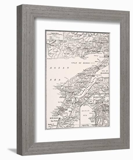 Detailed Map of Gallipoli Peninsula and the Dardanelles Turkey, 1915, from 'The War Illustrated…-English School-Framed Giclee Print