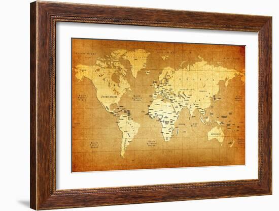 Detailed Old World Map-goliath-Framed Art Print