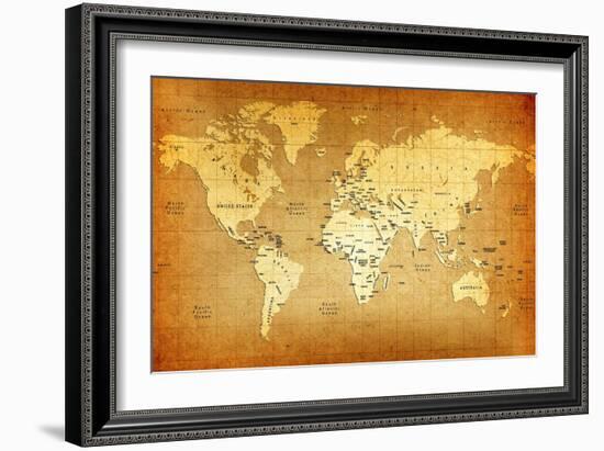 Detailed Old World Map-goliath-Framed Art Print