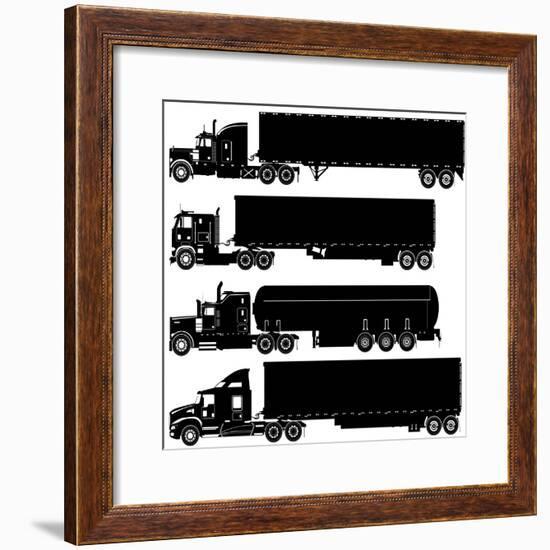 Detailed Trucks Silhouettes Set-Mechanik-Framed Premium Giclee Print