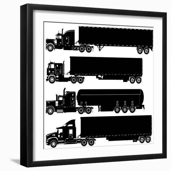 Detailed Trucks Silhouettes Set-Mechanik-Framed Premium Giclee Print