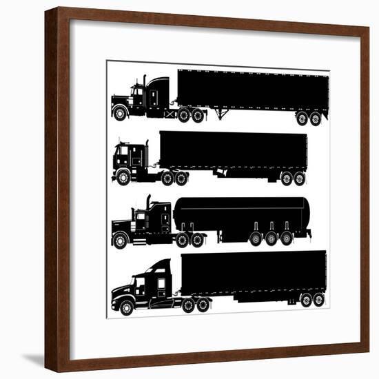 Detailed Trucks Silhouettes Set-Mechanik-Framed Premium Giclee Print
