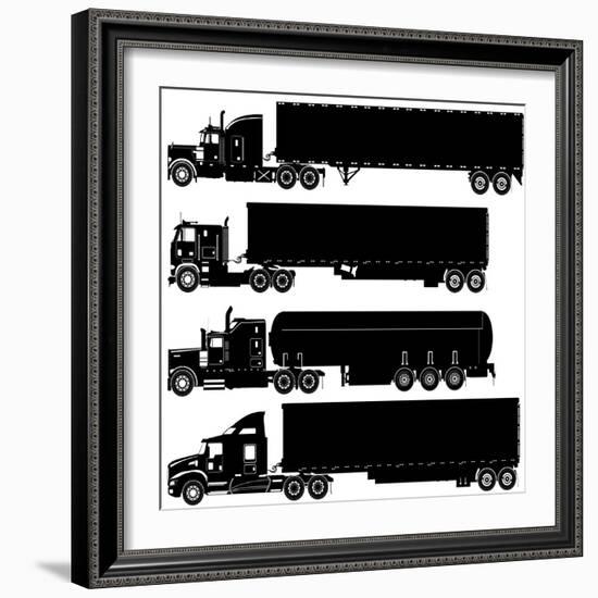 Detailed Trucks Silhouettes Set-Mechanik-Framed Premium Giclee Print