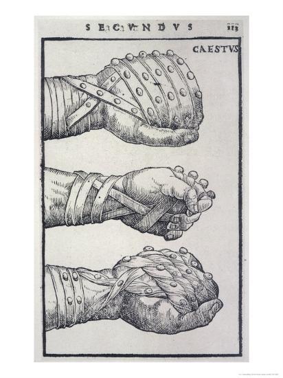 Detailed Views of a Roman Cestus a Leather Glove Used in ...