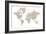 Detailed world map with cities, Abey-Rosana Laiz Garcia-Framed Giclee Print