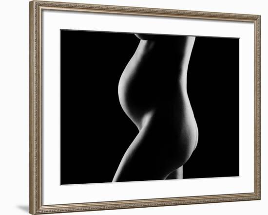 Details of a pregnant woman's body-null-Framed Photographic Print