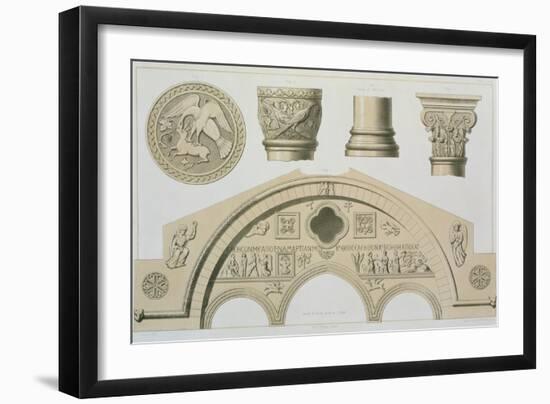 Details of a Sculptured Arch and Columns from St. Sophia's, Trebizond, Published by Day & Son-Charles Felix Marie Texier-Framed Giclee Print