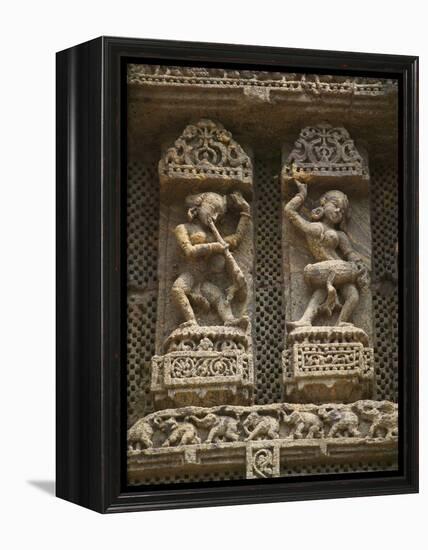 Details of Bas Relief of Orissa Dancers at Sun Temple, Konark, Orissa, India-Keren Su-Framed Premier Image Canvas