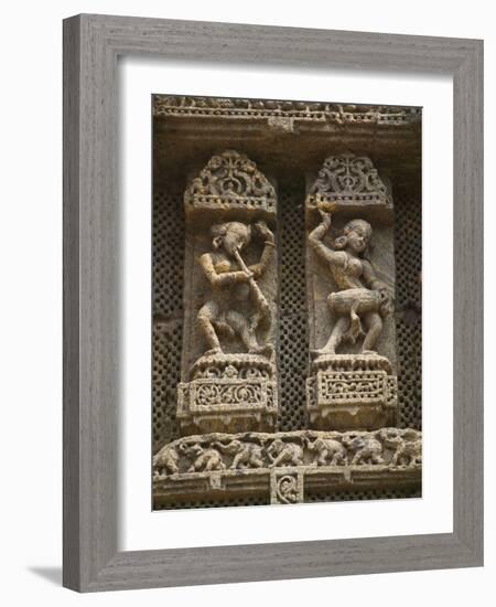 Details of Bas Relief of Orissa Dancers at Sun Temple, Konark, Orissa, India-Keren Su-Framed Photographic Print