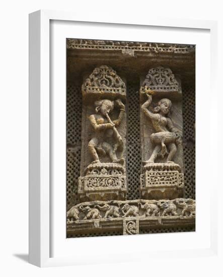 Details of Bas Relief of Orissa Dancers at Sun Temple, Konark, Orissa, India-Keren Su-Framed Photographic Print