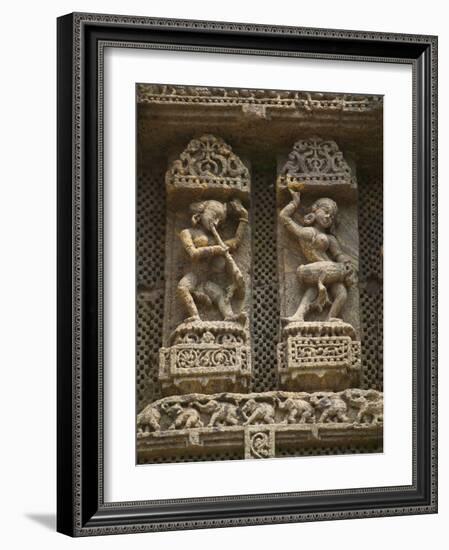 Details of Bas Relief of Orissa Dancers at Sun Temple, Konark, Orissa, India-Keren Su-Framed Photographic Print