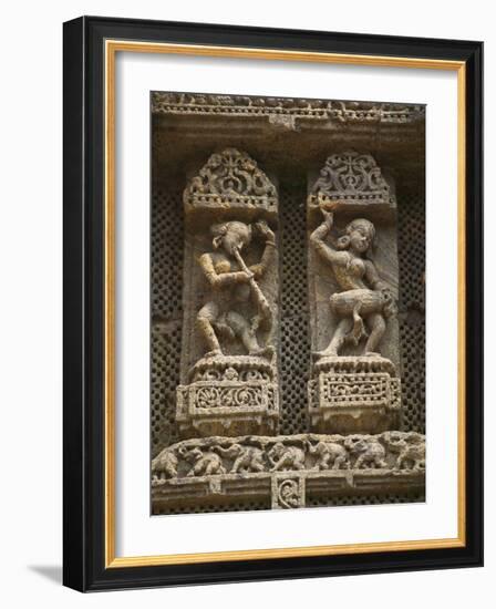 Details of Bas Relief of Orissa Dancers at Sun Temple, Konark, Orissa, India-Keren Su-Framed Photographic Print