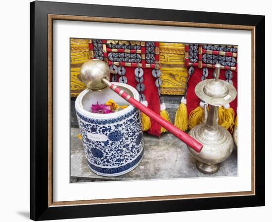 Details of family shrine, Denpasar, Bali, Indonesia, Southeast Asia, Asia-Melissa Kuhnell-Framed Photographic Print