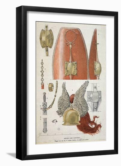 Details of Gallic Warrior Costume - in “” Illustrous Teaching Cahiers, War Costumes of the Bronze A-Eugene Grasset-Framed Giclee Print