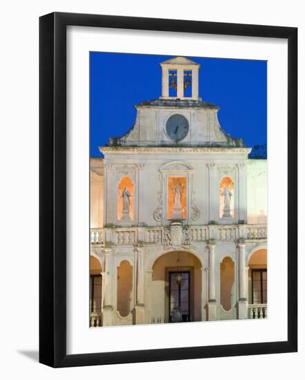 Details of Palazzo Vescovile, Baroque Piazza del Duomo, Lecce, Puglia, Italy-Walter Bibikow-Framed Photographic Print