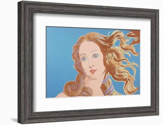 Details of Renaissance Paintings (Sandro Botticelli, Birth of Venus, 1482), 1984 (blue)-Andy Warhol-Framed Art Print