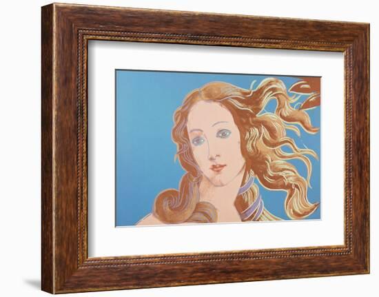 Details of Renaissance Paintings (Sandro Botticelli, Birth of Venus, 1482), 1984 (blue)-Andy Warhol-Framed Art Print