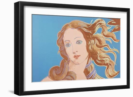 Details of Renaissance Paintings (Sandro Botticelli, Birth of Venus, 1482), 1984 (blue)-Andy Warhol-Framed Art Print