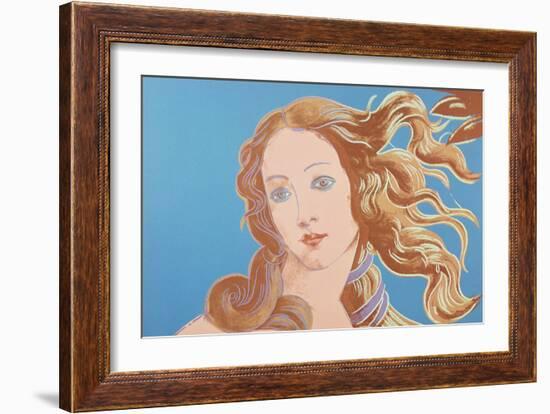 Details of Renaissance Paintings (Sandro Botticelli, Birth of Venus, 1482), 1984 (blue)-Andy Warhol-Framed Art Print