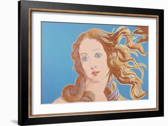 Details of Renaissance Paintings (Sandro Botticelli, Birth of Venus, 1482), 1984 (blue)-Andy Warhol-Framed Art Print