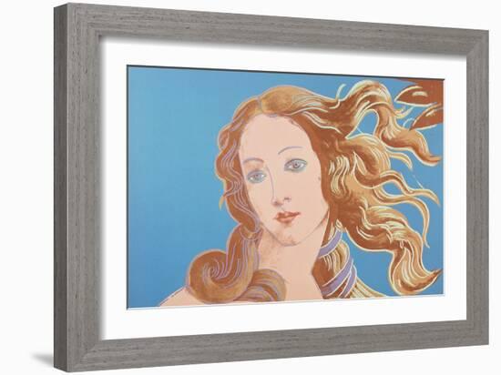 Details of Renaissance Paintings (Sandro Botticelli, Birth of Venus, 1482), 1984 (blue)-Andy Warhol-Framed Art Print