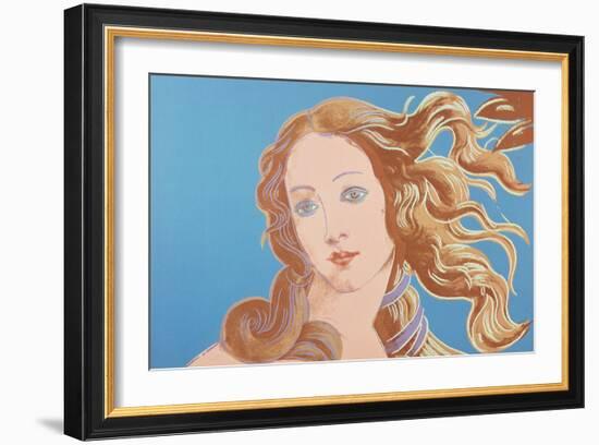 Details of Renaissance Paintings (Sandro Botticelli, Birth of Venus, 1482), 1984 (blue)-Andy Warhol-Framed Art Print