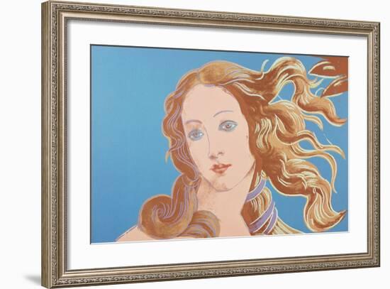 Details of Renaissance Paintings (Sandro Botticelli, Birth of Venus, 1482), 1984 (blue)-Andy Warhol-Framed Art Print