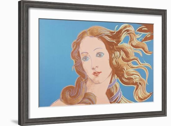 Details of Renaissance Paintings (Sandro Botticelli, Birth of Venus, 1482), 1984 (blue)-Andy Warhol-Framed Art Print