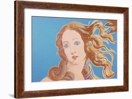 Details of Renaissance Paintings (Sandro Botticelli, Birth of Venus, 1482), 1984 (blue)-Andy Warhol-Framed Art Print