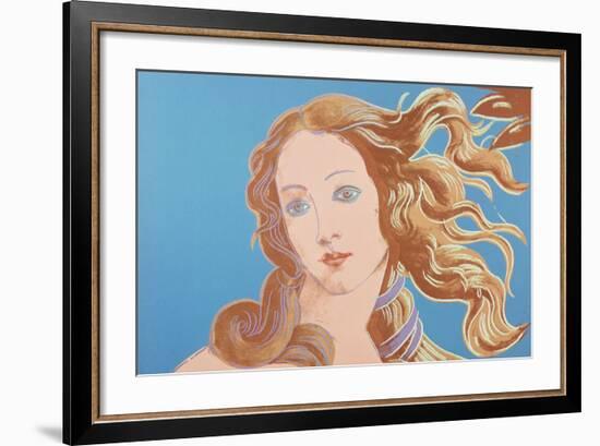 Details of Renaissance Paintings (Sandro Botticelli, Birth of Venus, 1482), 1984 (blue)-Andy Warhol-Framed Art Print