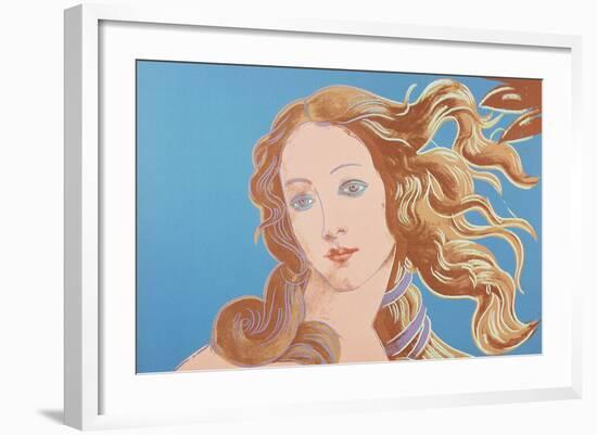 Details of Renaissance Paintings (Sandro Botticelli, Birth of Venus, 1482), 1984 (blue)-Andy Warhol-Framed Art Print