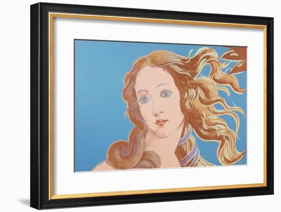 Details of Renaissance Paintings (Sandro Botticelli, Birth of Venus, 1482), 1984 (blue)-Andy Warhol-Framed Giclee Print