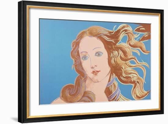 Details of Renaissance Paintings (Sandro Botticelli, Birth of Venus, 1482), 1984 (blue)-Andy Warhol-Framed Giclee Print