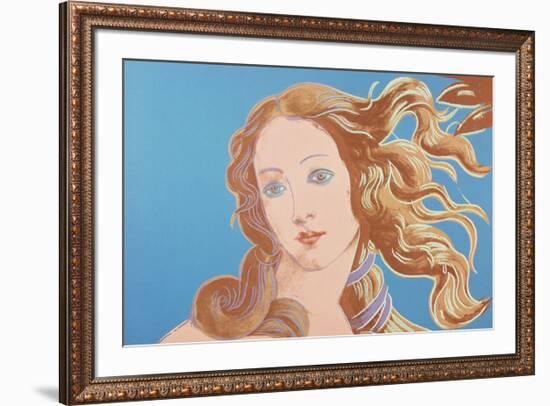 Details of Renaissance Paintings (Sandro Botticelli, Birth of Venus, 1482), 1984 (blue)-Andy Warhol-Framed Giclee Print