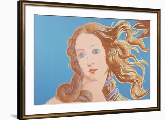 Details of Renaissance Paintings (Sandro Botticelli, Birth of Venus, 1482), 1984 (blue)-Andy Warhol-Framed Giclee Print