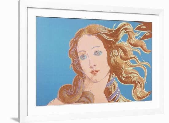 Details of Renaissance Paintings (Sandro Botticelli, Birth of Venus, 1482), 1984 (blue)-Andy Warhol-Framed Giclee Print