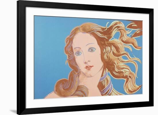 Details of Renaissance Paintings (Sandro Botticelli, Birth of Venus, 1482), 1984 (blue)-Andy Warhol-Framed Giclee Print