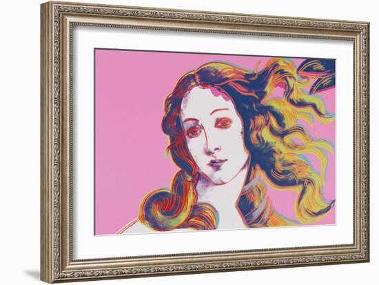 Details of Renaissance Paintings (Sandro Botticelli, Birth of Venus, 1482), 1984 (pink)-Andy Warhol-Framed Art Print