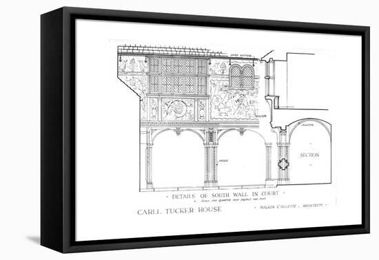 Details of south wall in court - house of Carll Tucker, Mount Kisco, New York, 1925-Walker and Gillette-Framed Premier Image Canvas