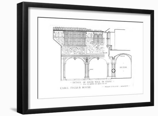 Details of south wall in court - house of Carll Tucker, Mount Kisco, New York, 1925-Walker and Gillette-Framed Giclee Print