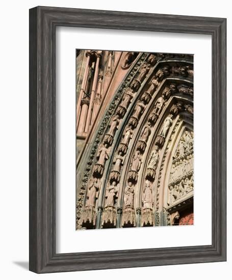 Details of the East Facade, Cathedrale Notre Dame, Strasbourg, Haut Rhin, Alsace, France-Walter Bibikow-Framed Photographic Print