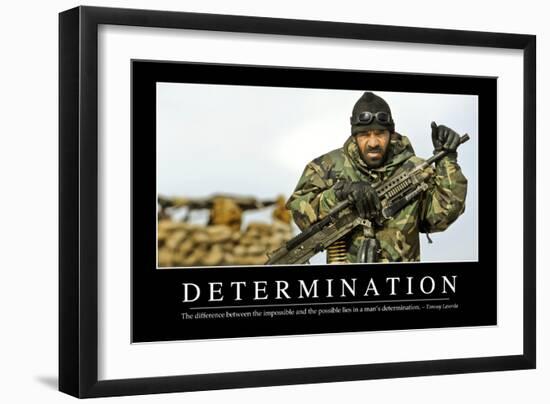 Determination: Inspirational Quote and Motivational Poster-null-Framed Photographic Print