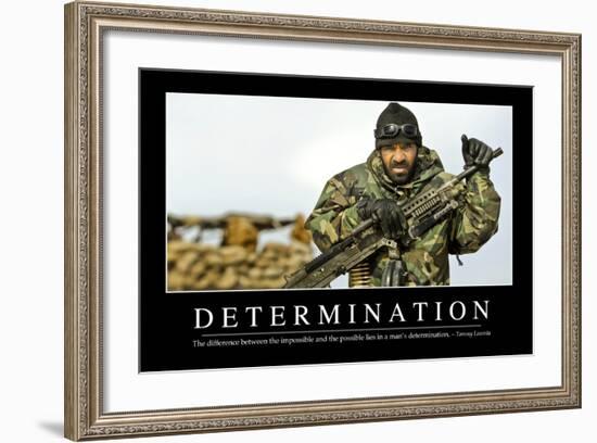 Determination: Inspirational Quote and Motivational Poster-null-Framed Photographic Print