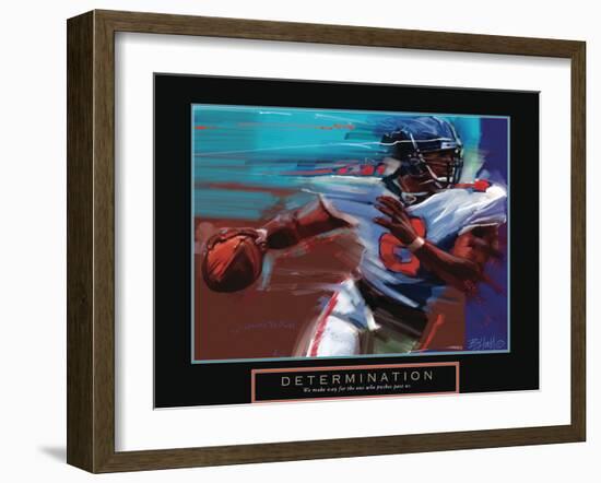 Determination - Quarterback-Bill Hall-Framed Art Print