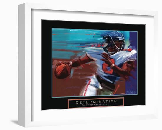 Determination - Quarterback-Bill Hall-Framed Art Print