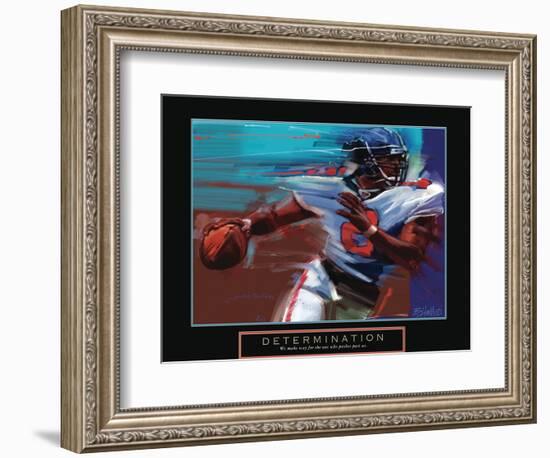 Determination - Quarterback-Bill Hall-Framed Art Print