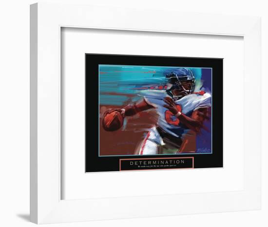 Determination - Quarterback-Bill Hall-Framed Art Print