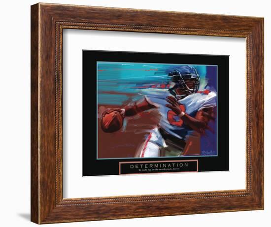 Determination - Quarterback-Bill Hall-Framed Art Print