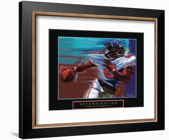 Determination - Quarterback-Bill Hall-Framed Art Print