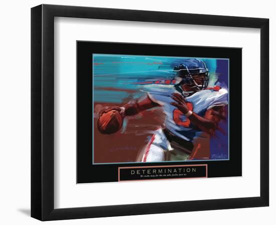 Determination - Quarterback-Bill Hall-Framed Art Print